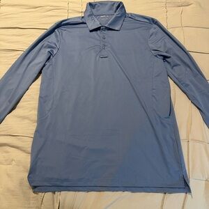 Men's Long-Sleeve Performance Polo Shirt - Blue